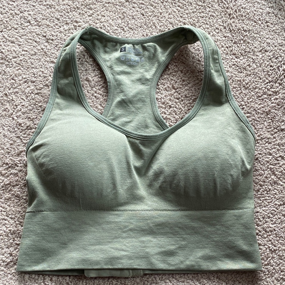 Women's Sage Green Sports Bra. Size small.